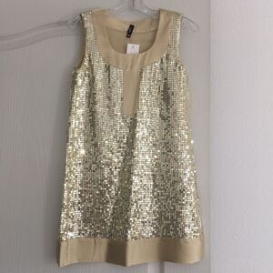 NWT Gold Single Girls Sequin Dress